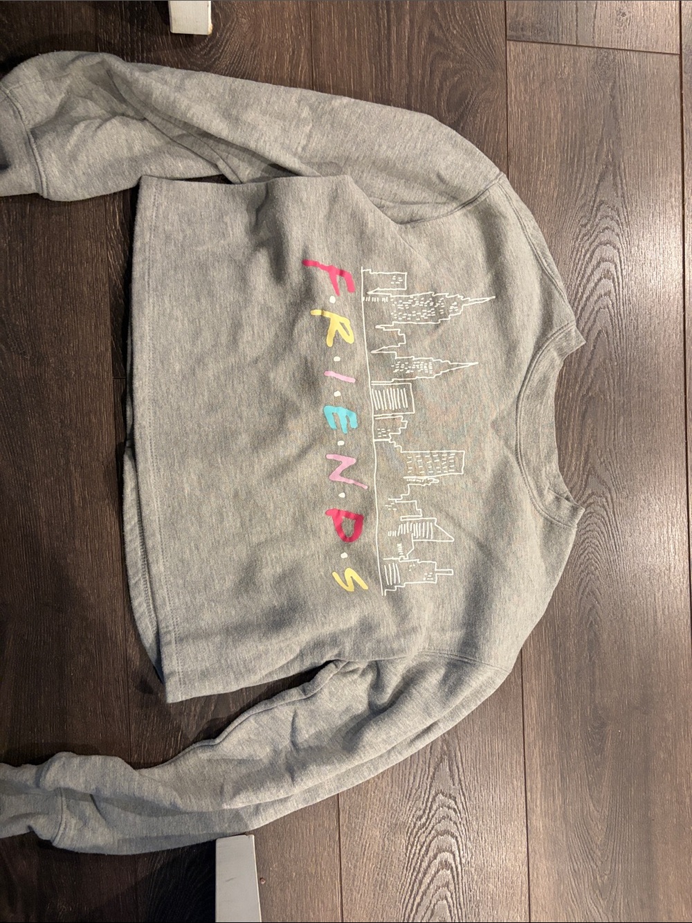 FRIENDS Grey Crop Sweatshirt with Multicolor Logo
